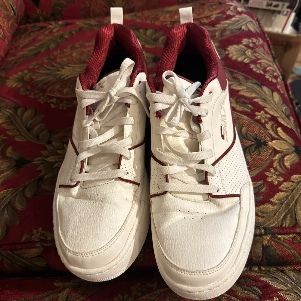 skechers SKX Court Striker Air-Cooled Memory Foam White Sneakers Men's Size:13